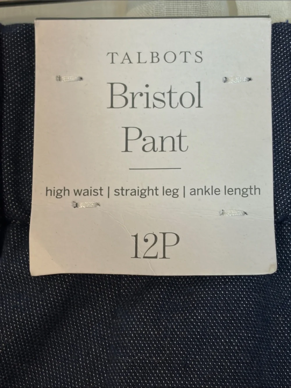 Talbots Women’s Blue Chambray Pants - Classic Straight Leg 12P